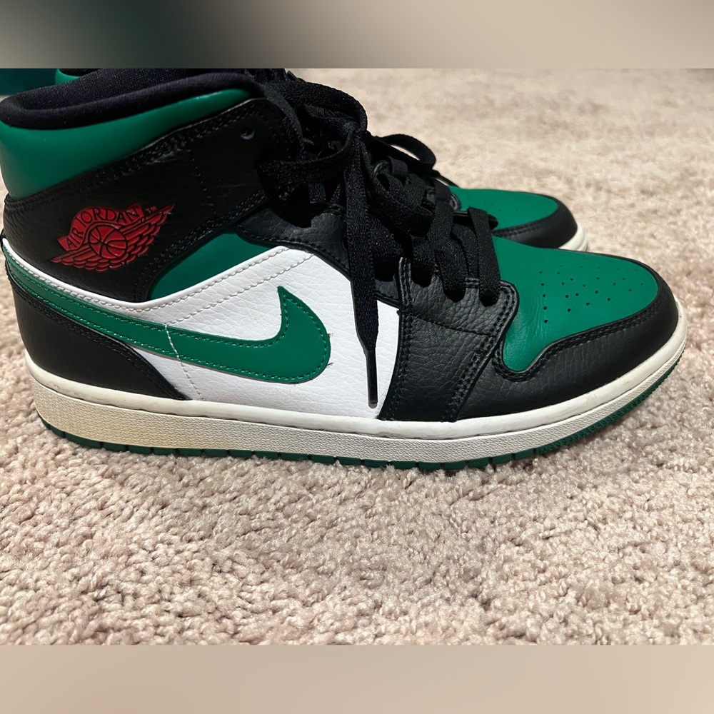 Jordan Sneakers in Green, Black, and White